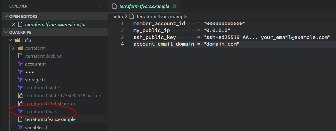 Terraform variables