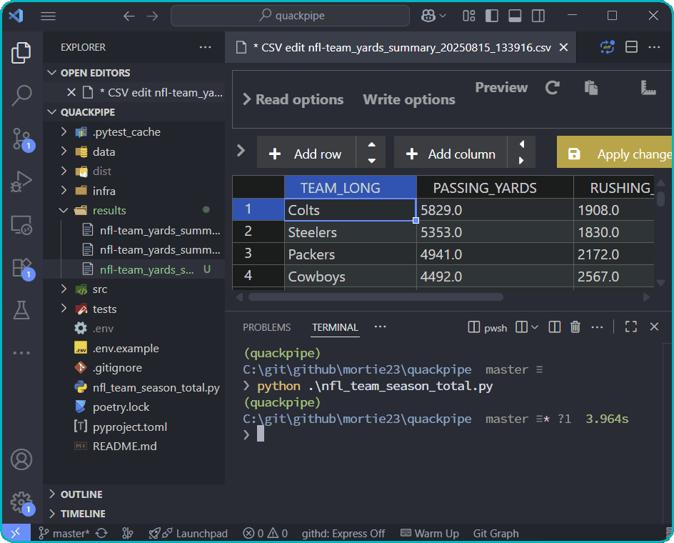 VS Code Local Run Screenshot